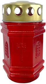 LCA - SV-CAPEL-x - Candelă din plastic mini capelă ~ 40 h - Alb / Roșu
