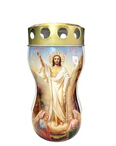 Candelă din plastic clepsidră cu Învierea SV-VEN-INV