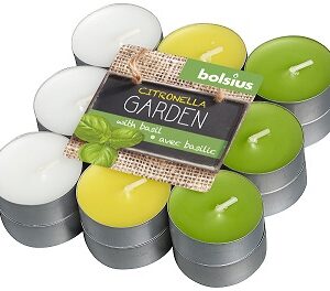 Lumânări pastilă BOLSIUS Citronella - Busuioc (18 buc.)