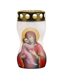 Candelă din plastic clepsidră cu Maica Domnului SV-VEN-MD