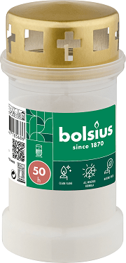 BOLSIUS - BO-RC3-CAP-x - Candelă cu capac ~ 50 h - Alb / Roșu
