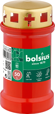 BOLSIUS - BO-RC3-CAP-x - Candelă cu capac ~ 50 h - Alb / Roșu