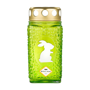 LCA - PM-185-IEP-MIX - Candelă din sticlă ~ 18 h - Iepure - Mix (galben, verde și roșu)