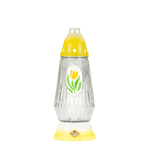 LCA - PM-807-LAL - Candelă din sticlă ~ 41 h - Ou cu lalea - Mix (galben şi verde)