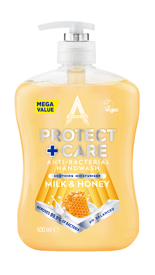 Astonish - Săpun lichid - Antibacterian Protect & Care Milk & Honey