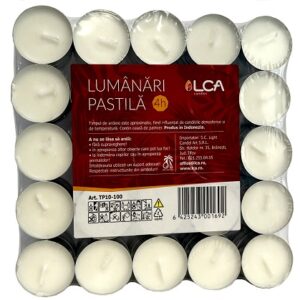 Lumânări pastilă din parafină vegetală ~ 4h-100 buc, TP10-100