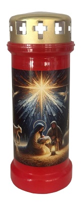 Candelă din plastic Bolsius BO-NR6-CAP-XMAS-x Christmas Nașterea Domnului