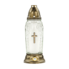 Candelă din sticlă cu cruce 1001-CR