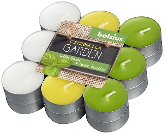 Lumânări pastilă BOLSIUS Citronella - Busuioc (18 buc.)