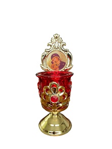 Candelă ulei de masă cu floare și piatră - 52408