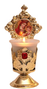 Candelă ulei de masă cu floare și piatră - 53208
