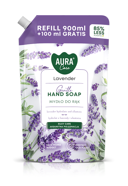 Aura Care - Săpun lichid rezervă 900ml + 100ml gratis - Lavandă