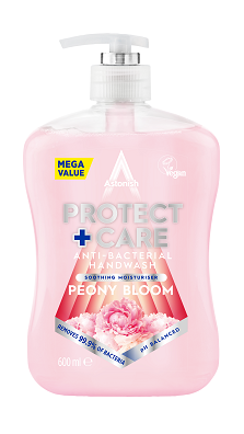 Astonish - Săpun lichid - Antibacterian Protect & Care Peony Bloom
