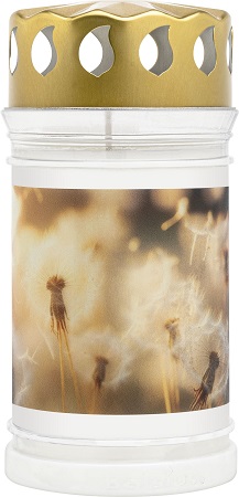 Candelă Bolsius din plastic cu capac 3 zile - Papadie - BO-3D-CAP-PAP