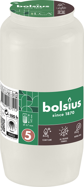 BOLSIUS - BO-RC5-LCA-x - Candelă rezervă ~ 100 h - Alb / Roșu