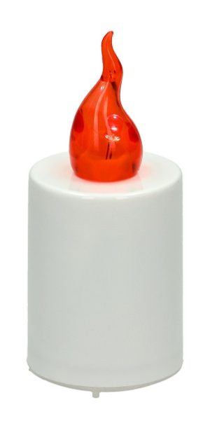 Candelă electronică albă cu flacară roșie - CE-S1-60-R