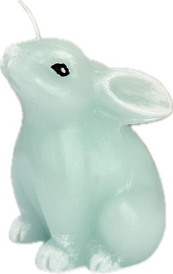 Lumânare în formă de iepure din parafină - parfumat Turquoise 110mm - IEP-110-T