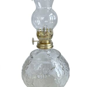Lampă mică în formă rotundă cu floare, pentru ulei parafinic nearomat - 19,5cm - LMP-FLO