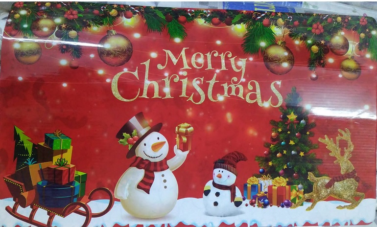 Blat plastic protecție de pus pe masă imprimeu Crăciun - gros 97x57cm - MUS-CHS-BLAT-G-97X57