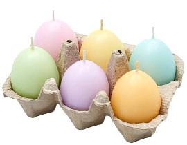 LCA - OU-AS-PASTEL-A6 - Lumânări în forma de ou ~ 5 h x 6 buc - Culori asortate și pastelate