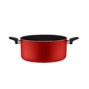 Oală rotundă cu două mânere și capac, 20 cm, 2,5 litri - Live Red - Italia - PD-RED-OAL20+C (C2025)
