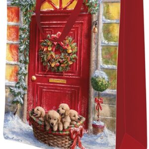 Pungi cadou Motive Crăciun - Standard BIG Basket With Puppies 30x41x12cm - PC-SB-CH-BP