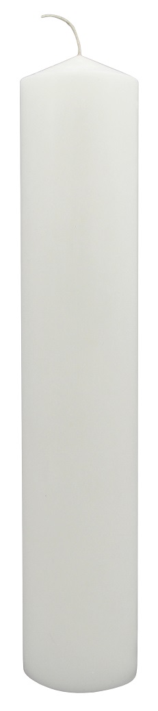 Lumânare stâlp Alb Simplu 400x70