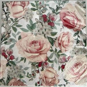 Șervețele în 3 straturi, 20 buc/set - Modele Florale Mixate - SRV 33x33 FLO-MIX