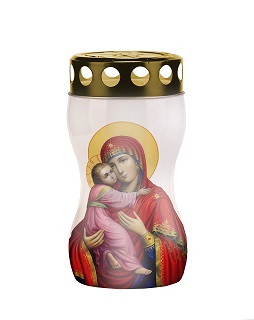 Candelă din plastic clepsidră cu Maica Domnului SV-VEN-MD