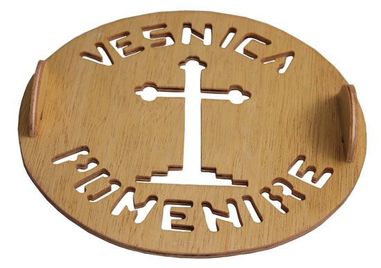 Tipar din lemn traforat Nr. 43 - Cruce și Veșnica Pomenire