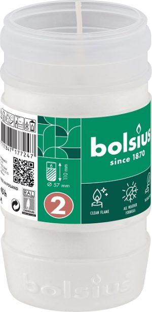 Candelă rezervă Bolsius RP2 / NR 2P - DNI - ALB