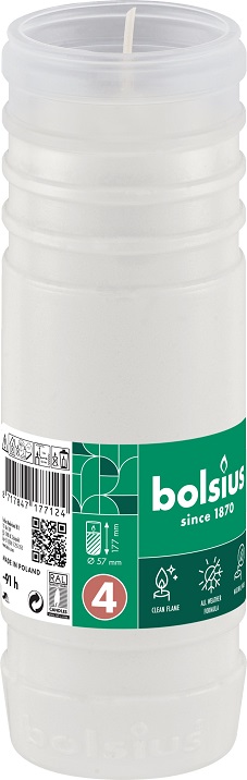 Candelă rezervă Bolsius RP4 / NR 4P - DNI - ALB