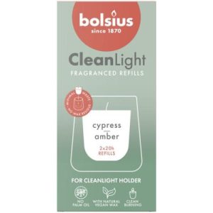 Rezervă din parafină pentru Kit Clean Light Bolsius pck 2 - Chiparos & Chihlimbar - BO-CL-REF2-01