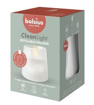 Kit Clean Light Bolsius Suport + parafină neparfumată - BO-CL0-KIT-NP