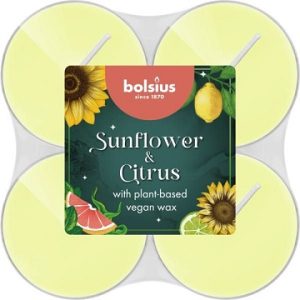 Lumânări pastilă 8h Maxi 8 buc Bolsius - Floarea Soarelui & Citrice - BO-FF-PT40-84