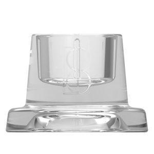 Suport Bolsius alb din sticlă rotund pentru lumânări și difuzoare 25x90 mm