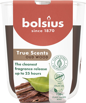 Lumânare parfumată Bolsius în pahar 80/73 - Lemn de Oud - TRU-LP-80-73-70