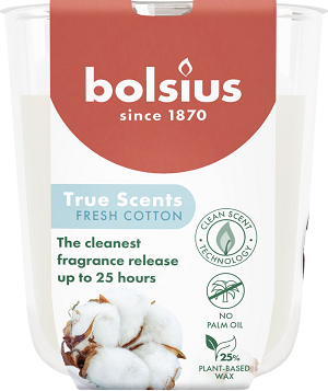 Lumânare parfumată Bolsius în pahar 80/73 - Fresh Cotton - TRU-LP-80-73-71