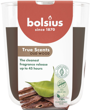 Lumânare parfumată Bolsius în pahar 97/85 - Lemn de Oud - TRU-LP-97-85-70