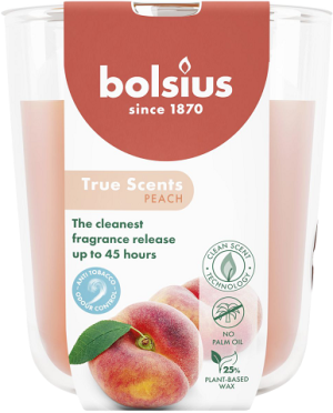 Lumânare parfumată Bolsius în pahar 97/85 - Piersică - TRU-LP-97-85-80
