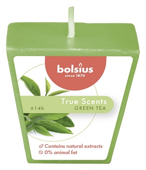 Lumânare piramidă Bolsius - Green Tea - TRU-LPPI-43-TEA