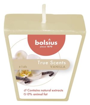 Lumânare piramidă Bolsius - Vanilie - TRU-LPPI-75-VAN