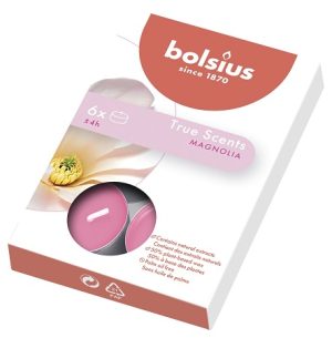 Lumânări pastilă 4h - 6 buc Bolsius - Magnolie - TRU-PB15-04-MAG