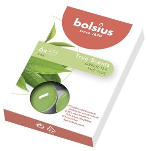 Lumânări pastilă 4h - 6 buc Bolsius - Ceai Verde - TRU-PB15-43-CEV