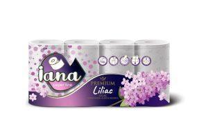IANA - Hârtie igienică Premium 3 straturi - 8 role/set - Liliac