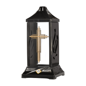 Felinar din sticlă cu cruce - L-1067-CR