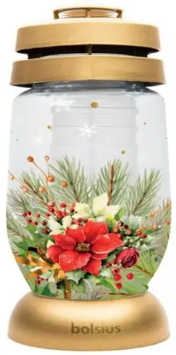 Candelă Bolsius din sticlă 3L cu crăciuniță
