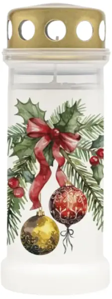 Candelă din plastic - Globuri - Alb