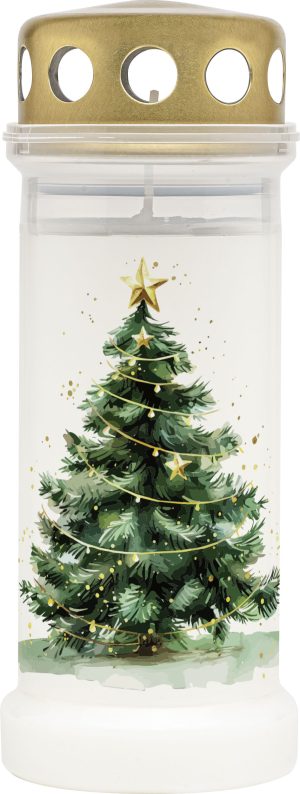 Candelă din plastic - Brad - Alb