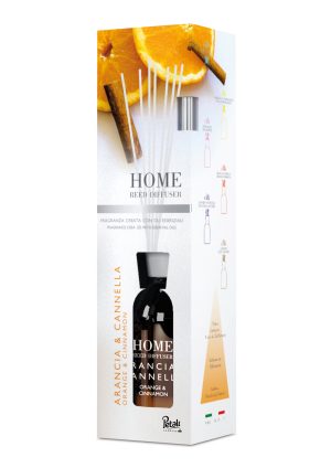 Odorizant Difuzor cu beţişoare pentru casă, Petali, 125 ml - Orange & Cinnamon (Arancia & Cannella)